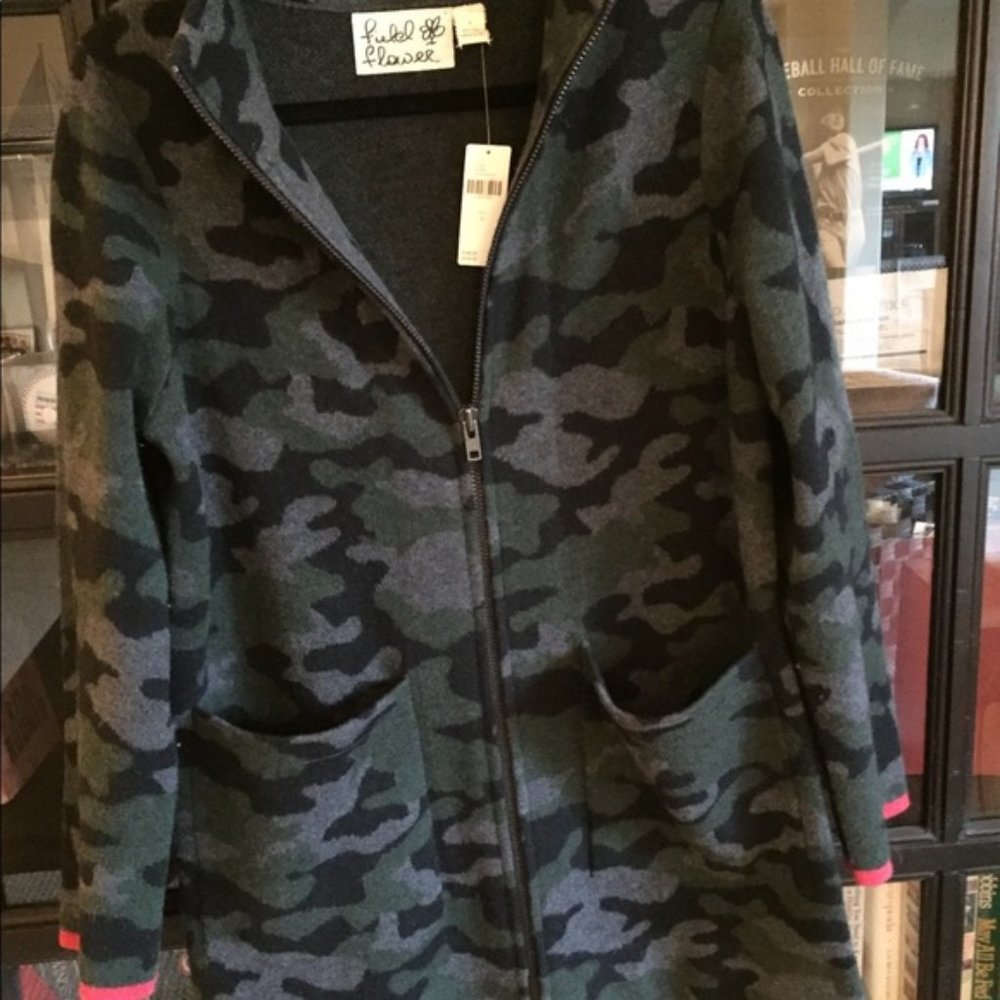 Camo Wool Sweater Coat/ Anthropologie